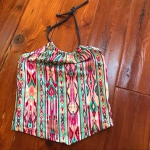 Halter Ikat Swim tankini top